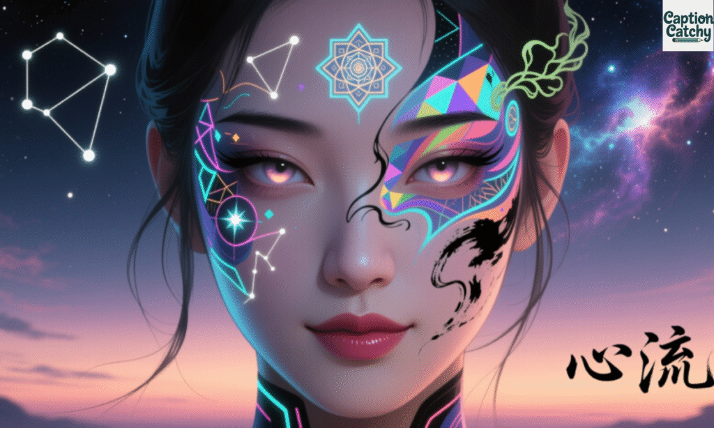 face art caption for expressive creativity