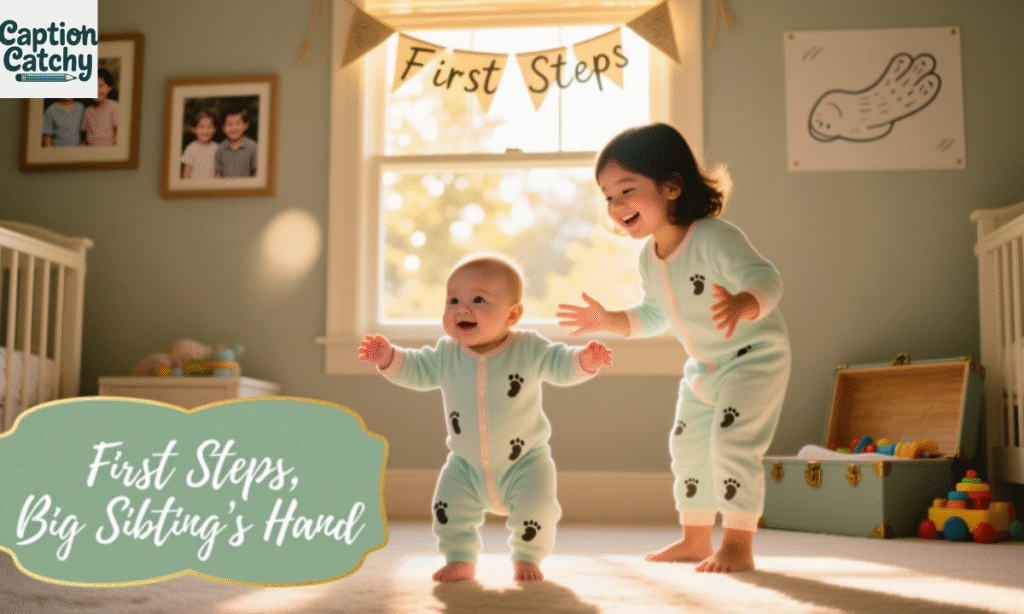 Sibling-Inspired Baby First Walk Captions