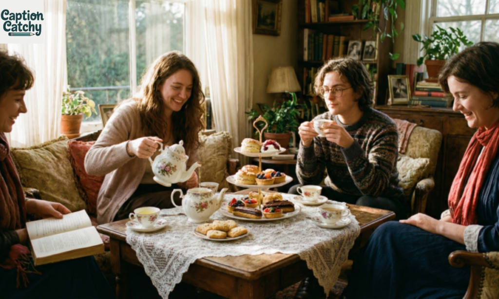 Afternoon Tea with Friends Captions post