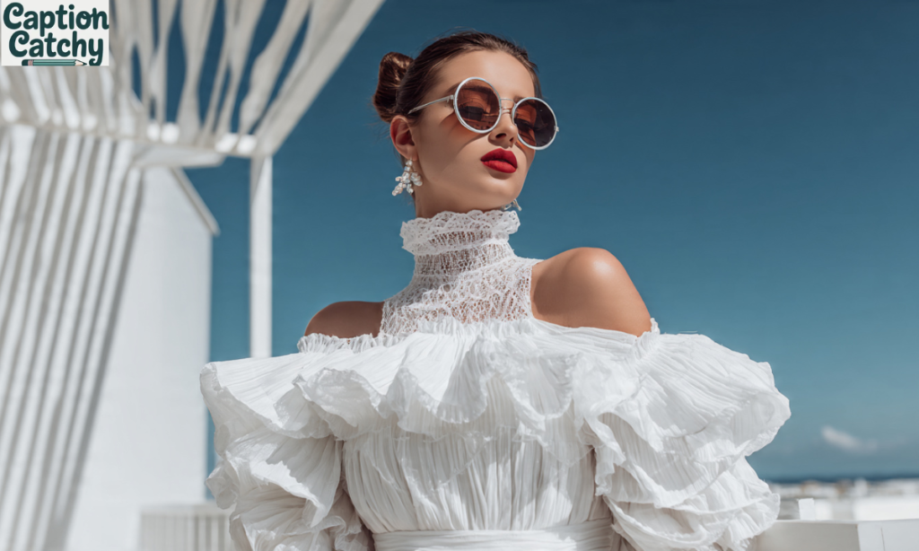 Classy White Dress Captions For Instagram post