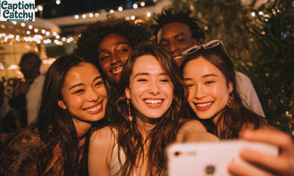 Party Selfie Captions for Instagram post