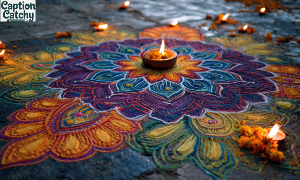 Simple Rangoli Captions for Instagram post