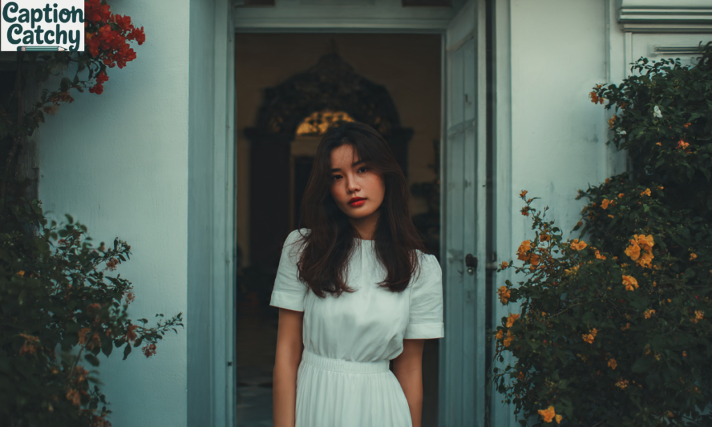 Simple White Dress Captions For Instagram post