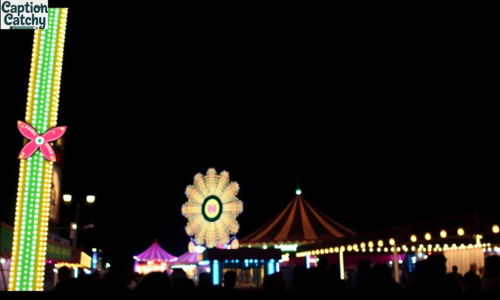 Night Carnival Captions For Instagram With Glowing Lights
