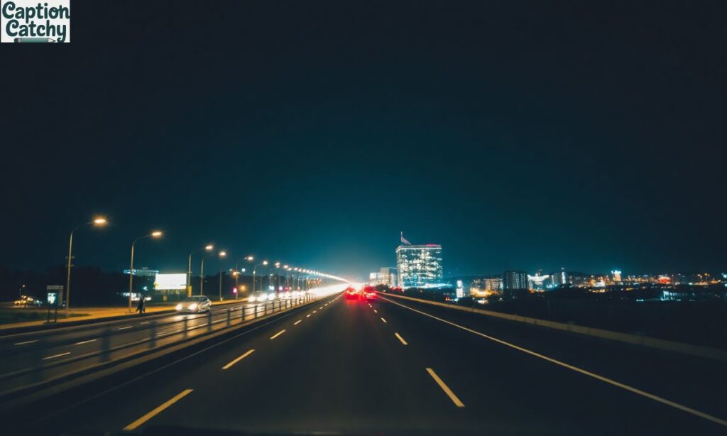 Night Drive City Lights Captions For Instagram post

